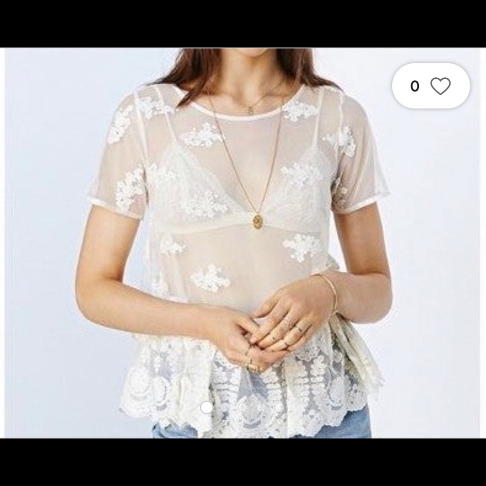 Kimchi Blue peplum Lace top Sz: XS